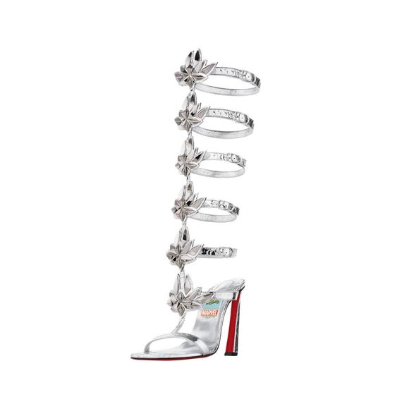 Christian Louboutin Marvel Sea Warrior Silver Gladiator Metallic Sandals EU 39 - Picture 2 of 12